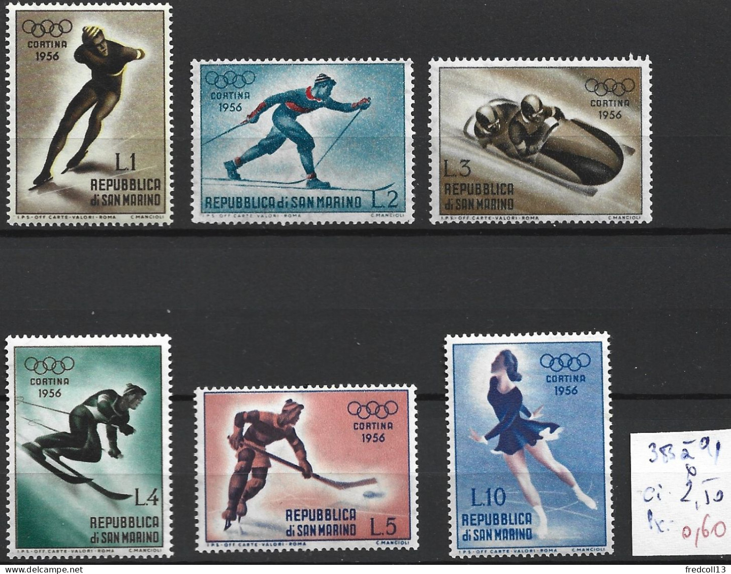 SAINT-MARIN 383 à 91 * Côte 2.50 € - Unused Stamps