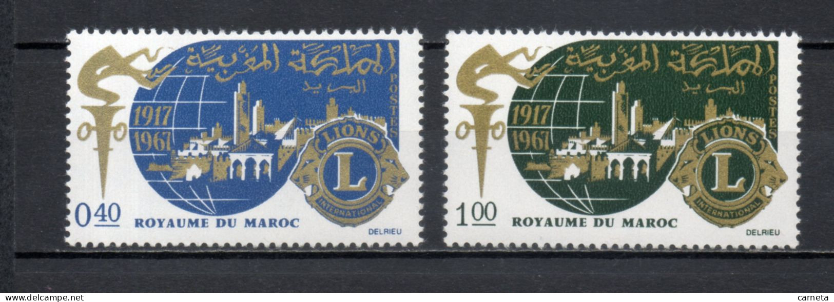 MAROC N°  521 + 522    NEUFS SANS CHARNIERE  COTE 2.00€     LIONS INTERNATIONAL - Marruecos (1956-...)