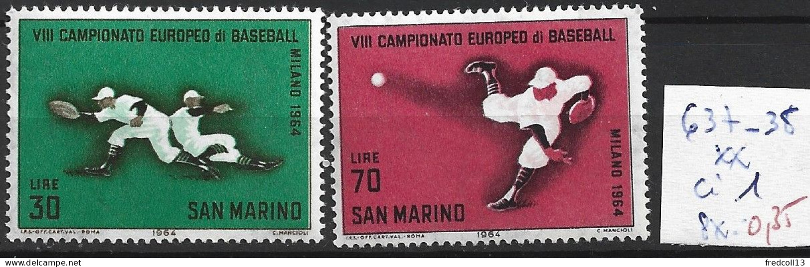 SAINT-MARIN 637-38 ** Côte 1 € - Unused Stamps