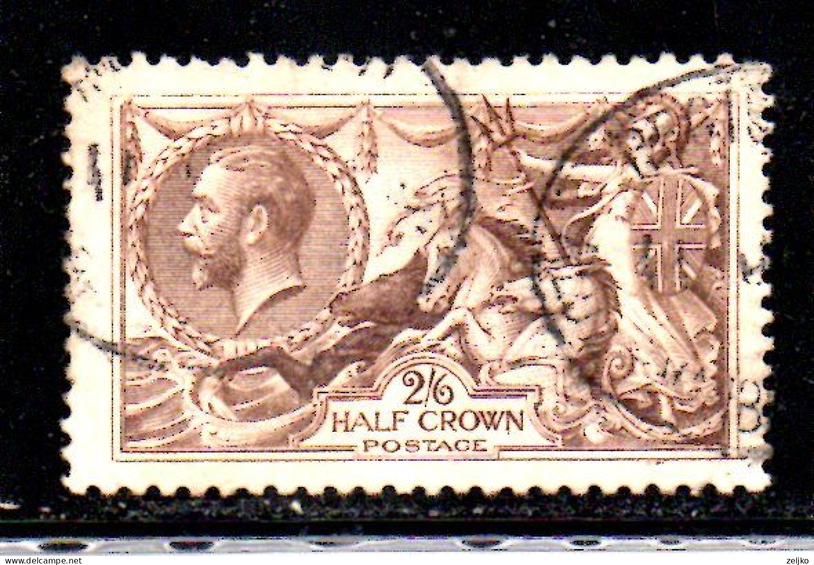 UK, GB, Great Britain, Used, 1918, Michel 141 III,height 22 1_2, George V, Seahorse, (M) - Gebraucht