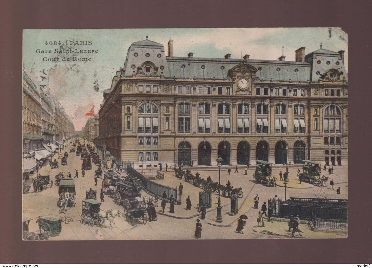 CPA - 75 - Paris - Gare Saint-Lazare - Cours De Rome - Colorisée - Animée - Circulée - Metropolitana, Stazioni