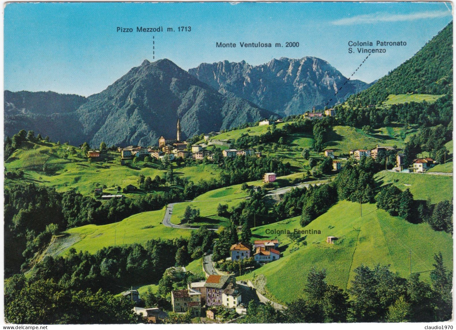SANTA BRIGIDA  (BERGAMO) CARTOLINA - M. 875 ALTA VALLE BREMBANA  PANORAMA - VIAGGIATA PER FAENZA (RA) 1973 - Bergamo