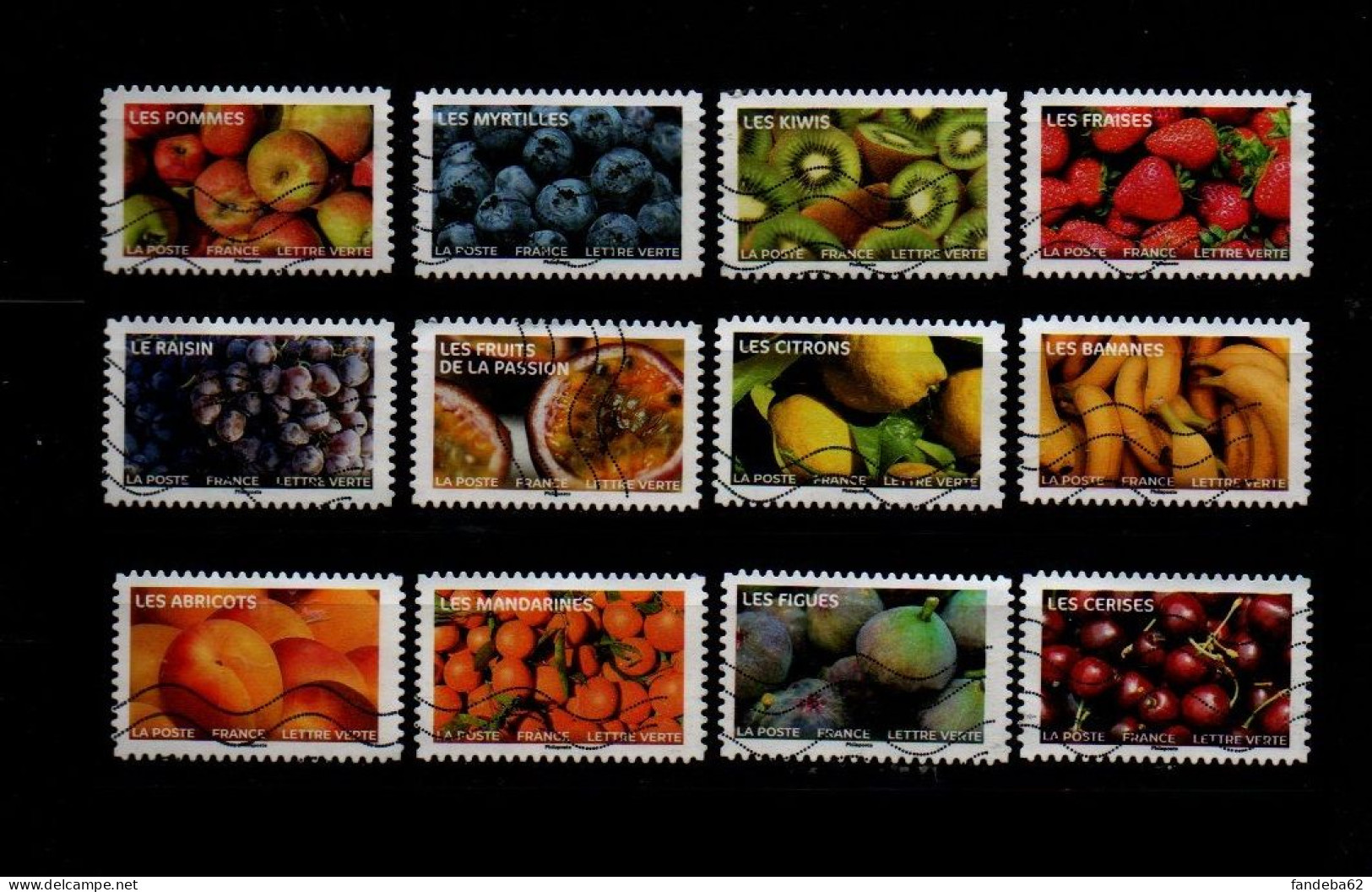 FRANCE SERIE COMPLETE DE 12 TIMBRES AUTOADHESIFS OBLITERES DE 2023 Fruits à Savourer N°2288 à 2299 - Oblitérés