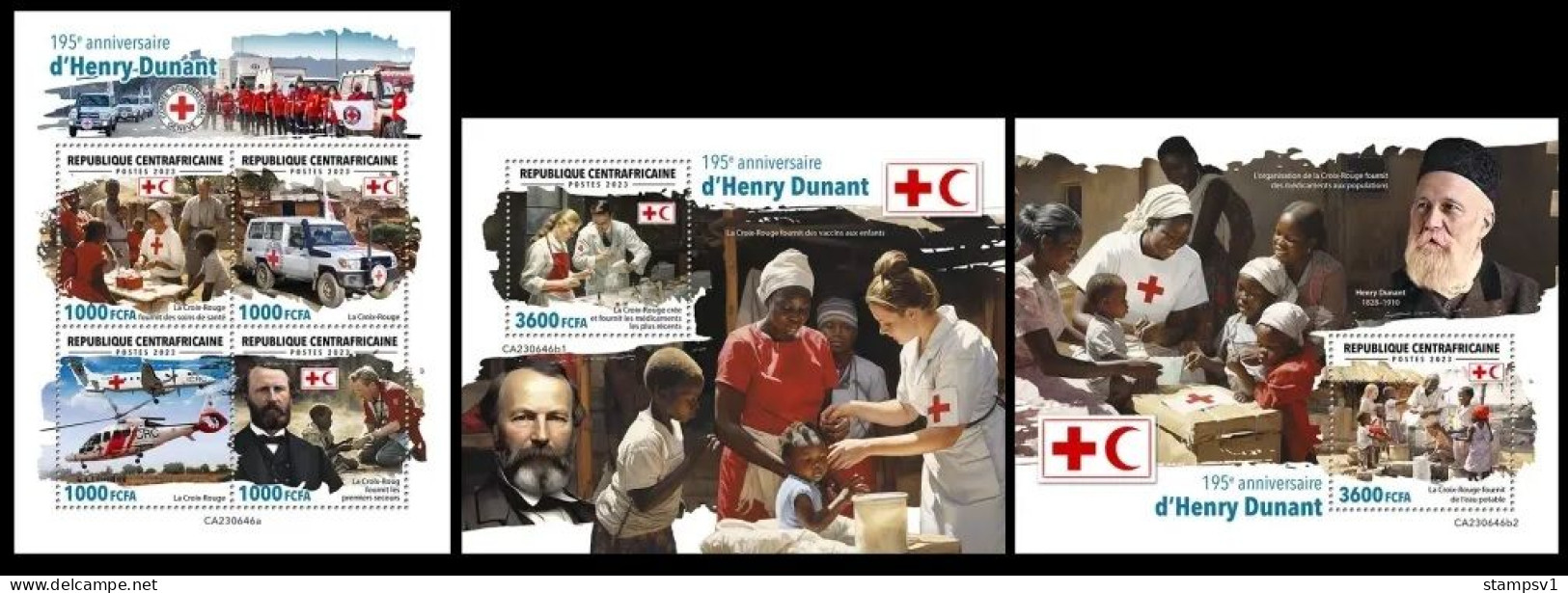 Central Africa  2023 195th Anniversary Of Henry Dunant. (646) OFFICIAL ISSUE - Red Cross