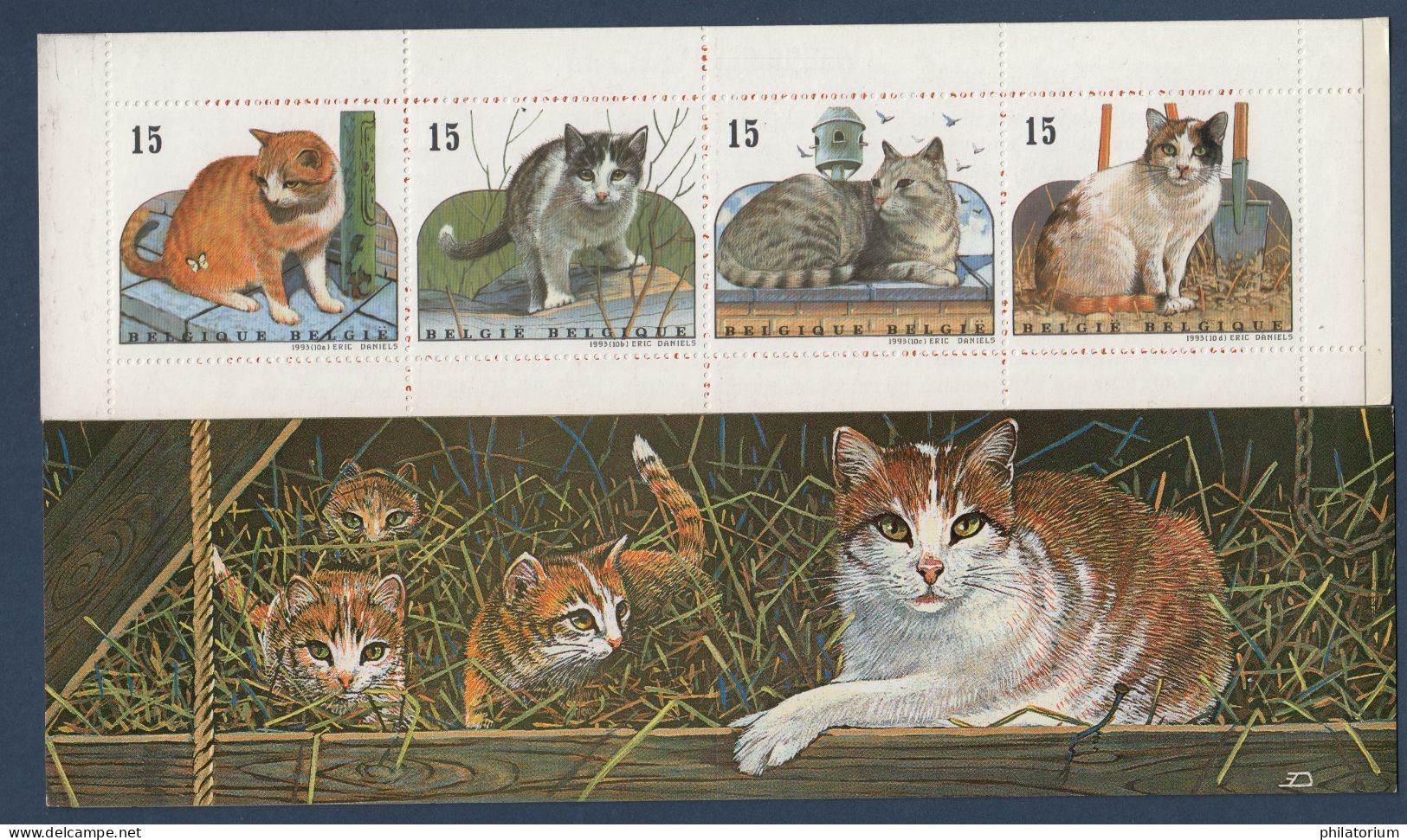 Belgique, België, **, Yv 2521, 2522, 2523, 2524, Mi MH35, **, Chat - Unused Stamps