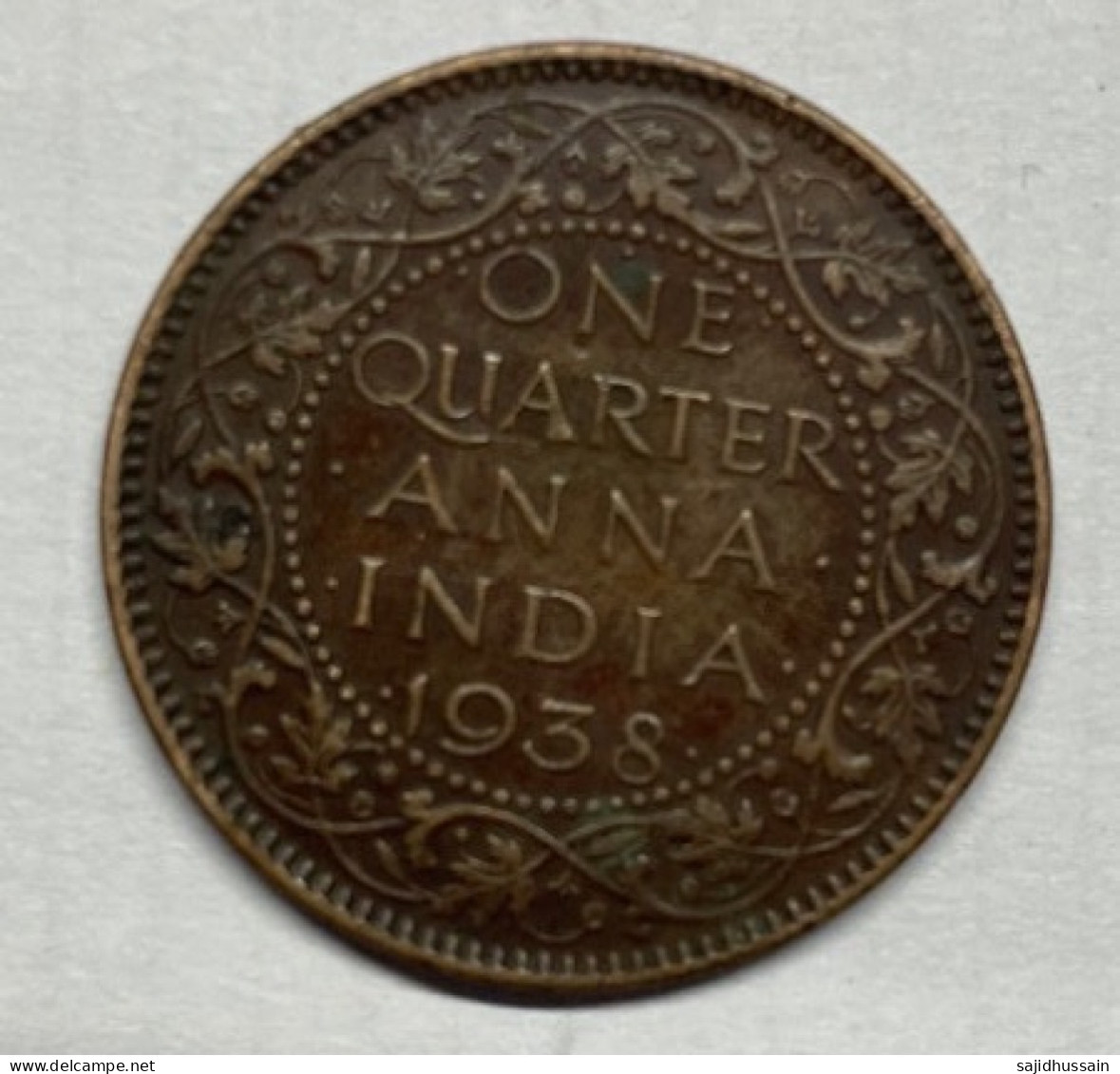 1/4 One Quarter Anna Coin India-British 1938 - Indien