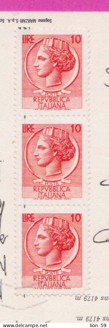 293913 / Italy - Mountain Matterhorn Cervino PC 1980 USED 3 X10 + 120 L Coin Of Syracuse XX Giornata Del Francobollo - 1971-80: Marcophilia