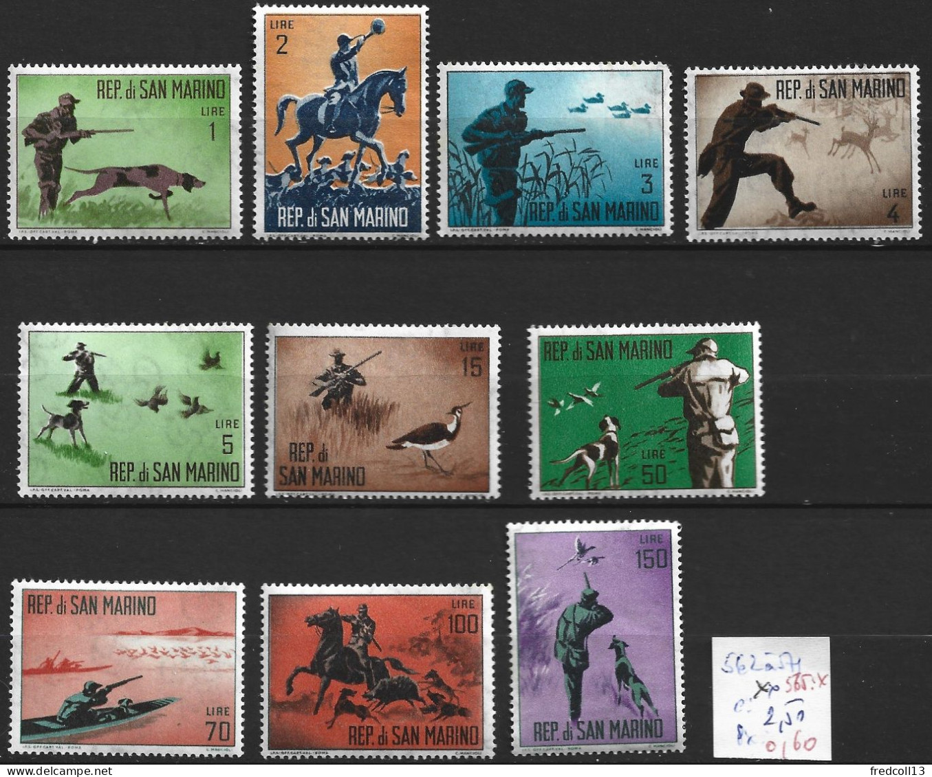 SAINT-MARIN 562 à 71 ** ( 565 : * ) Côte 2.50 € - Unused Stamps