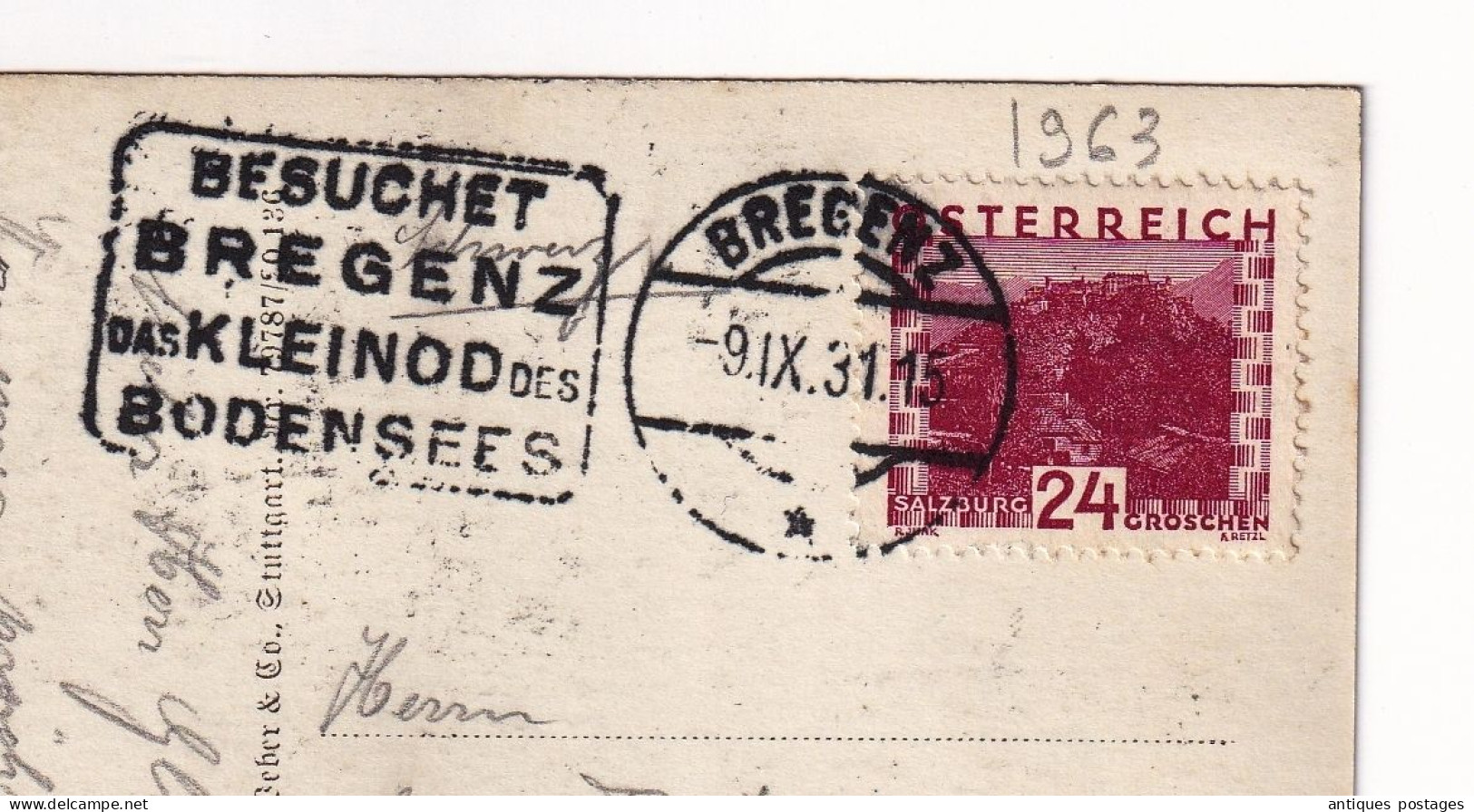 Post Karte Photo 1931 Bregenz Autriche Austria Österreich Besuchet Bregenz Das Kleinod Des Bodensees Lindau - Briefe U. Dokumente