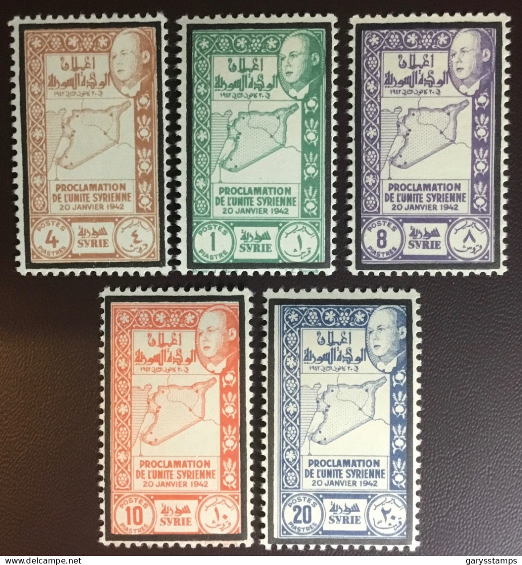 Syria Syrie 1944 Death Of President Y&T 271 - 275 MNH - Unused Stamps