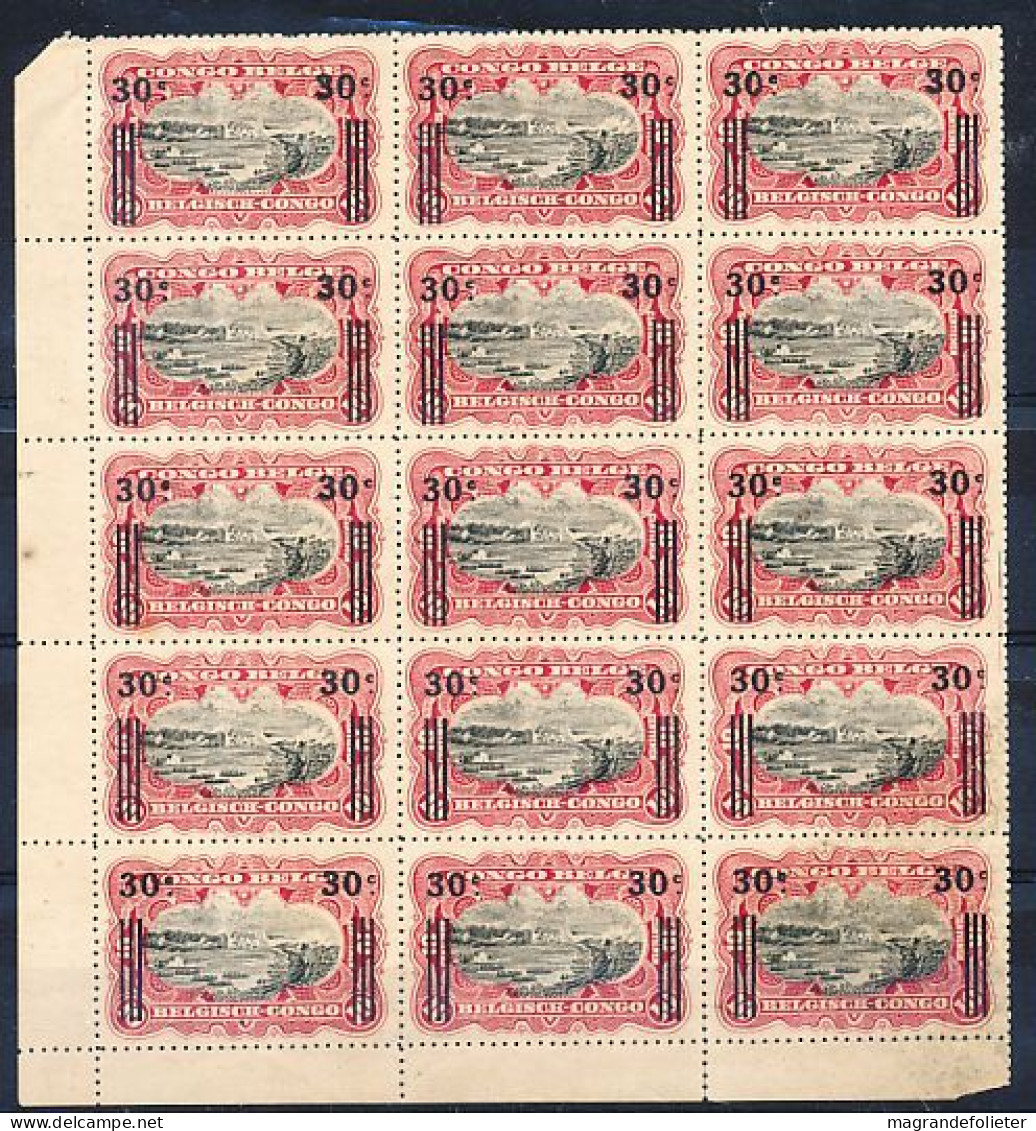 TIMBRE STAMP ZEGEL CONGO BELGE PLANCHE DE 15 X LE No 89  XX - Unused Stamps