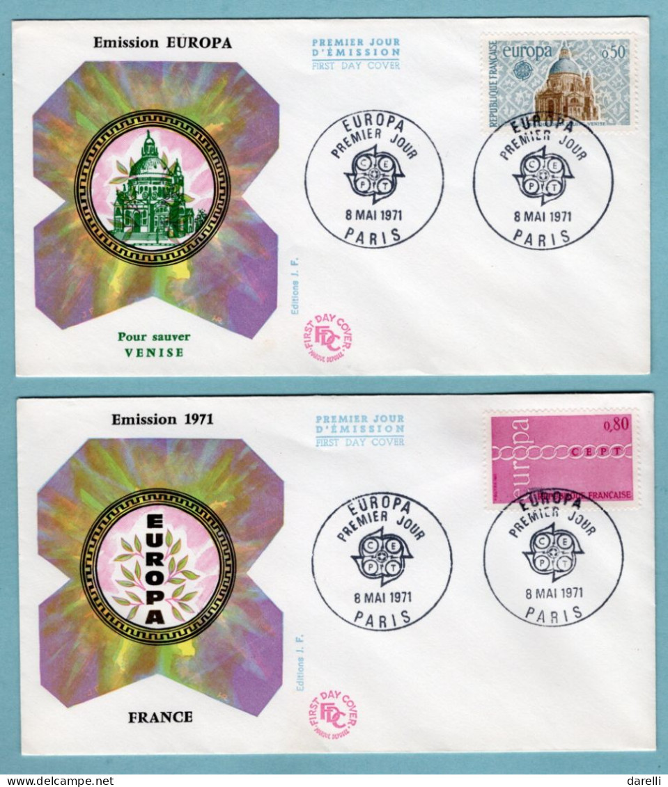 FDC France 1971 - Europa 1971 - YT 1676 & 1677 - Paris - 1970-1979