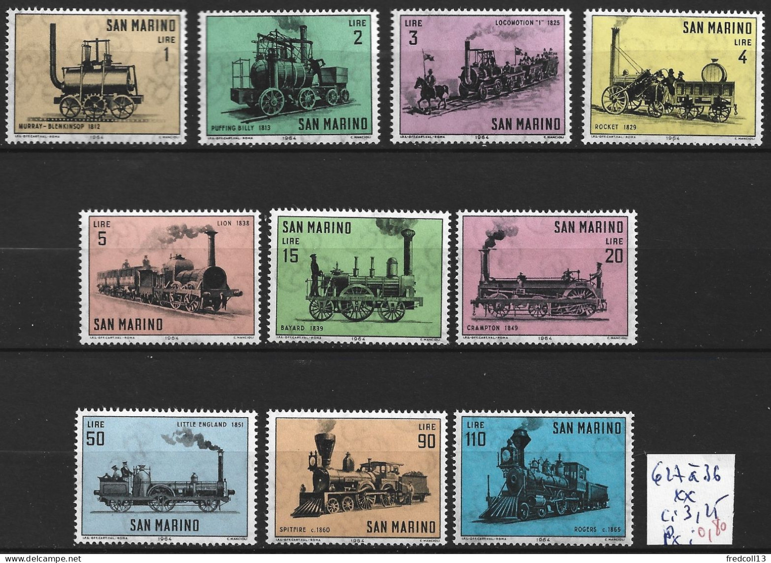 SAINT-MARIN 627 à 36 ** Côte 3.25 € - Unused Stamps
