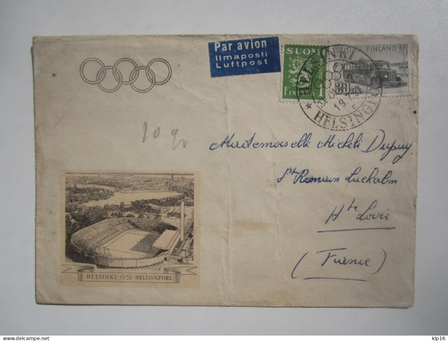 1952 HELSINKI OLYMPIC GAMES COVER - Zomer 1952: Helsinki