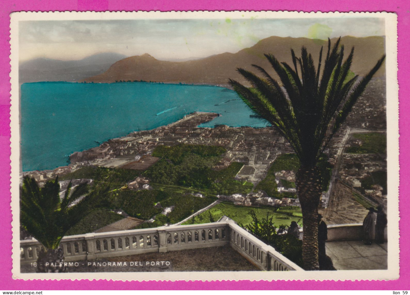 293914 / Italy - Palermo - Panorama Del Port Harbour  PC 1952 USED 12 L Coin Of Syracuse , Italia Italie Italien - 1946-60: Marcophilia