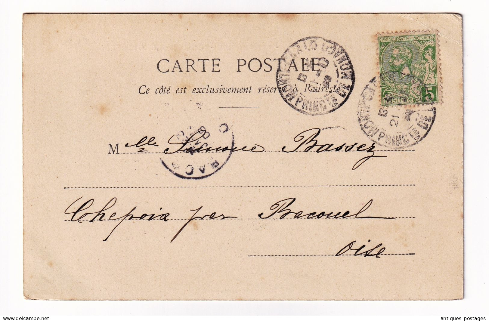 Carte Postale 1908 Monte Carlo Monaco Chepoix Oise Salle De Jeu - Peinture Le Soir Par Hodebert - Storia Postale