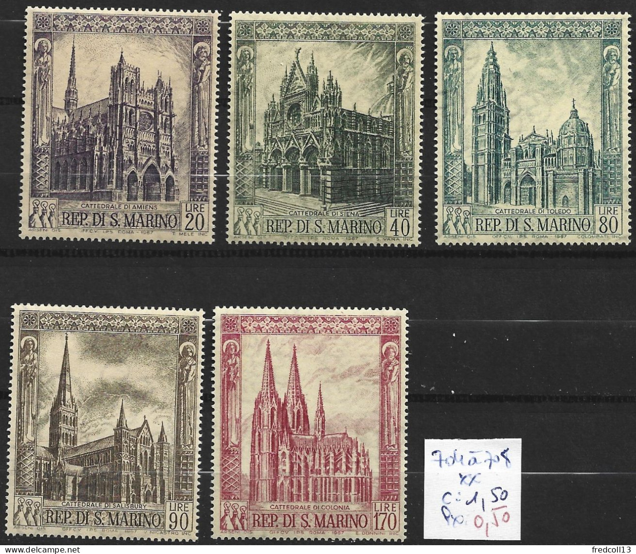 SAINT-MARIN 704 à 708 ** Côte 1.50 € - Unused Stamps