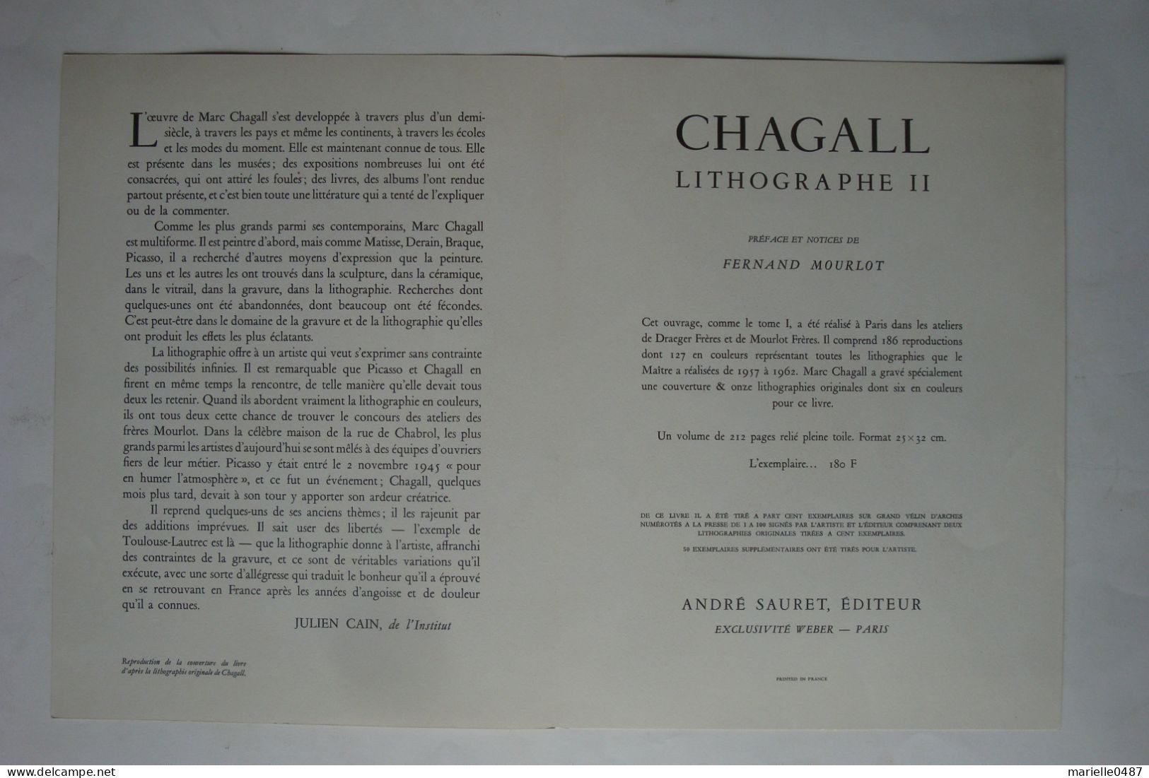 Chagall Lithographe. 1960. - Litografía