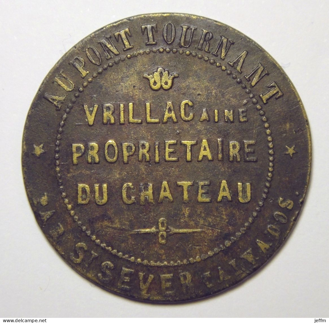 Jeton Publicitaire Vrillac - Au Pont Tournant - St Sever Calvados - Monedas / De Necesidad