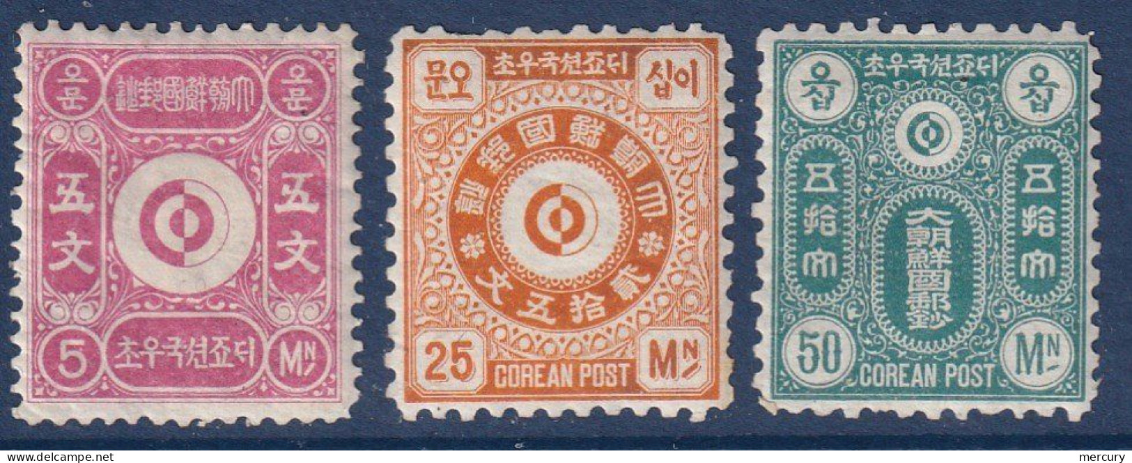 3 Valeurs De 1884 - Korea (...-1945)