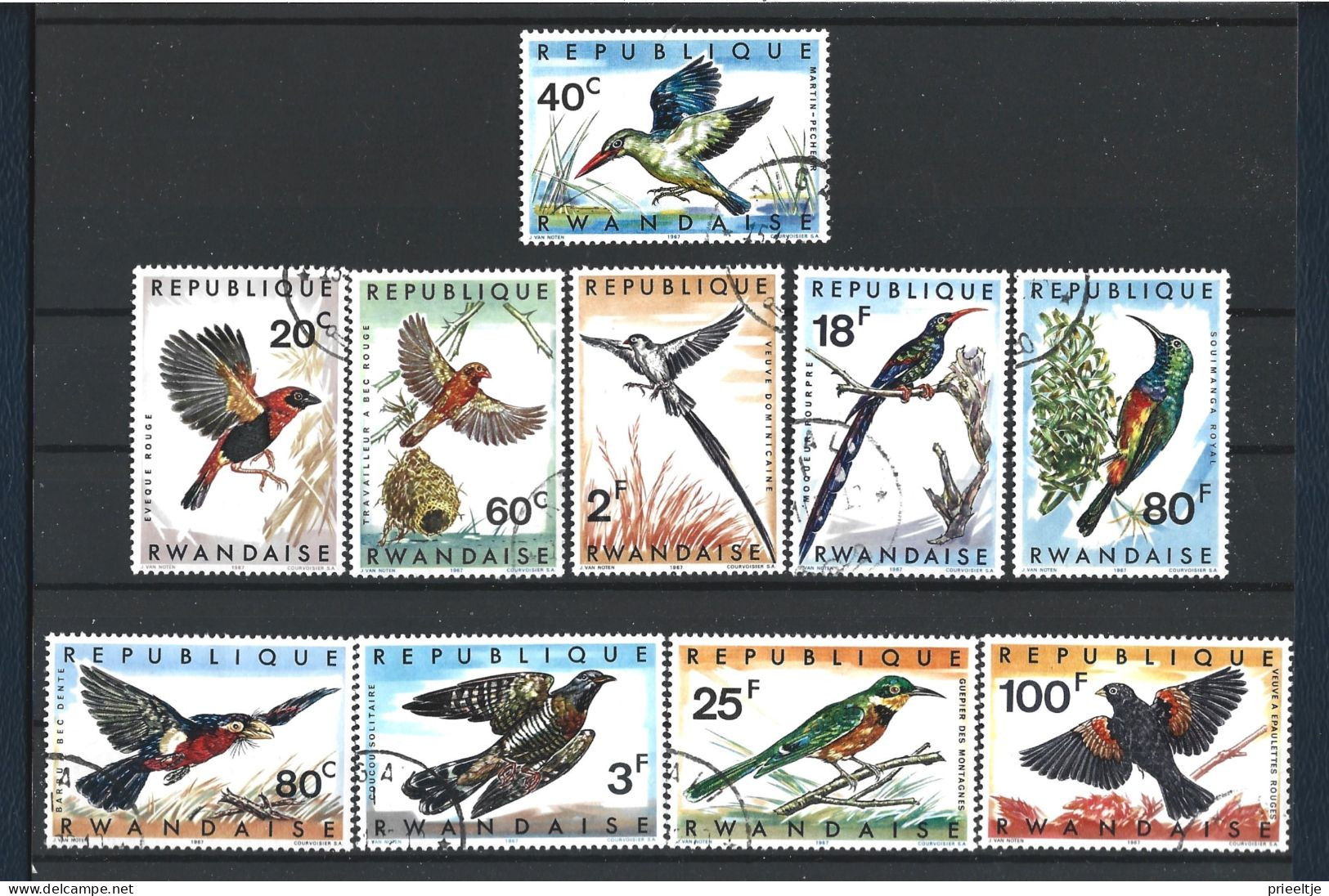 Rwanda 1967 Birds  Y.T. 233/242 (0) - Usados