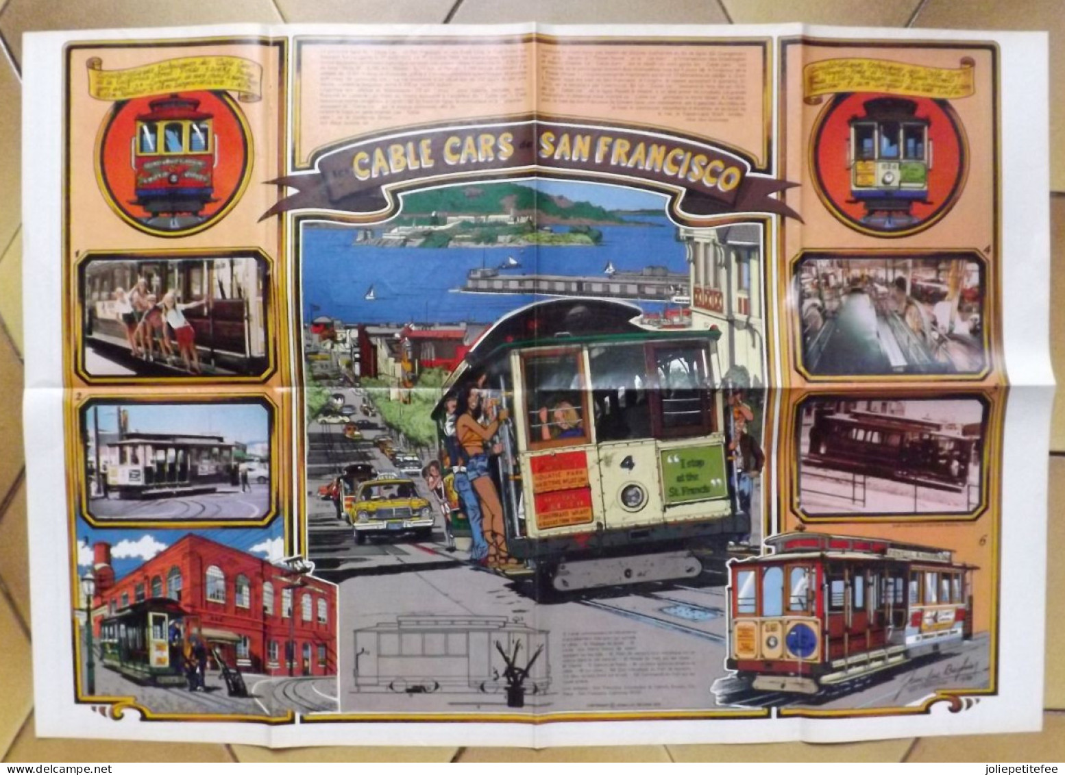 Maxi Poster.  " CABLE CARS SAN FRANCISCO "   Jean Luc BEGHIN.  1978. - Afiches