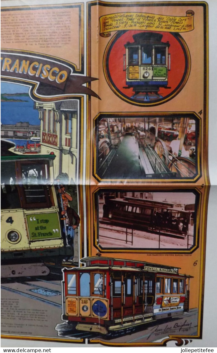 Maxi Poster.  " CABLE CARS SAN FRANCISCO "   Jean Luc BEGHIN.  1978. - Affiches