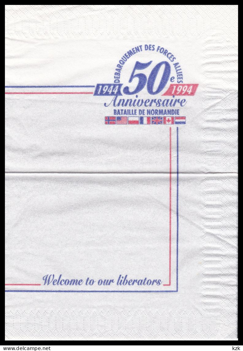2 08	01	-	50ème Anniversaire Du Débarquement 		-	Serviette De Table En Papier (Pliée En Deux) - Werbeservietten