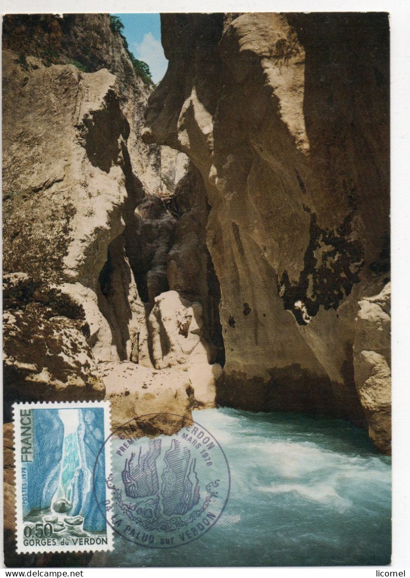 Carte  Maxi  1978 Premier Jour / LES GORGES DU VERDON - 1970-1979