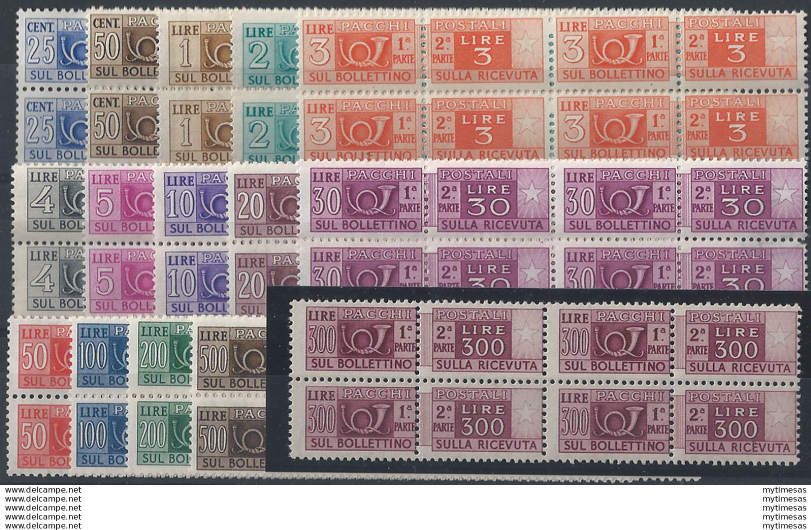 1946-51 Italia Pacchi Postali 15v. MNH Sass N. 66/80 - 1946-60: Neufs