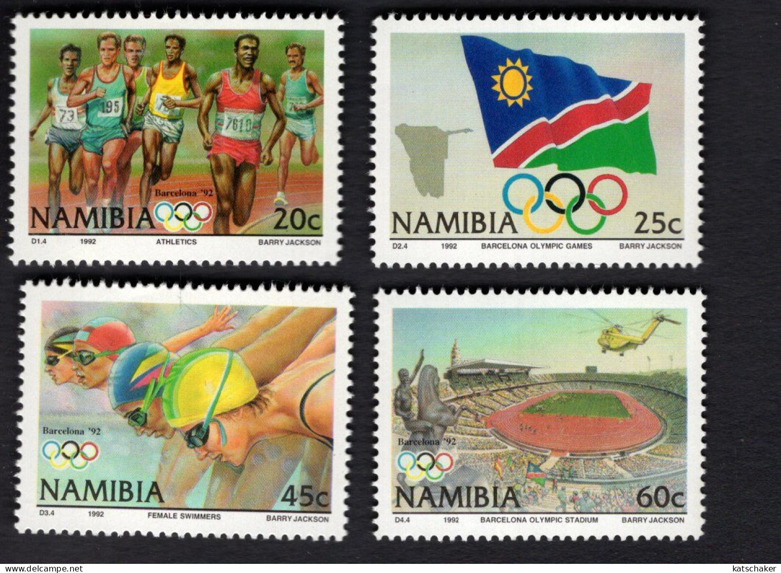 2025321029 1992 SCOTT 718 721  (XX) POSTFRIS MINT NEVER HINGED - 1992 SUMMER OLYMPICS BARCELONA - Namibië (1990- ...)