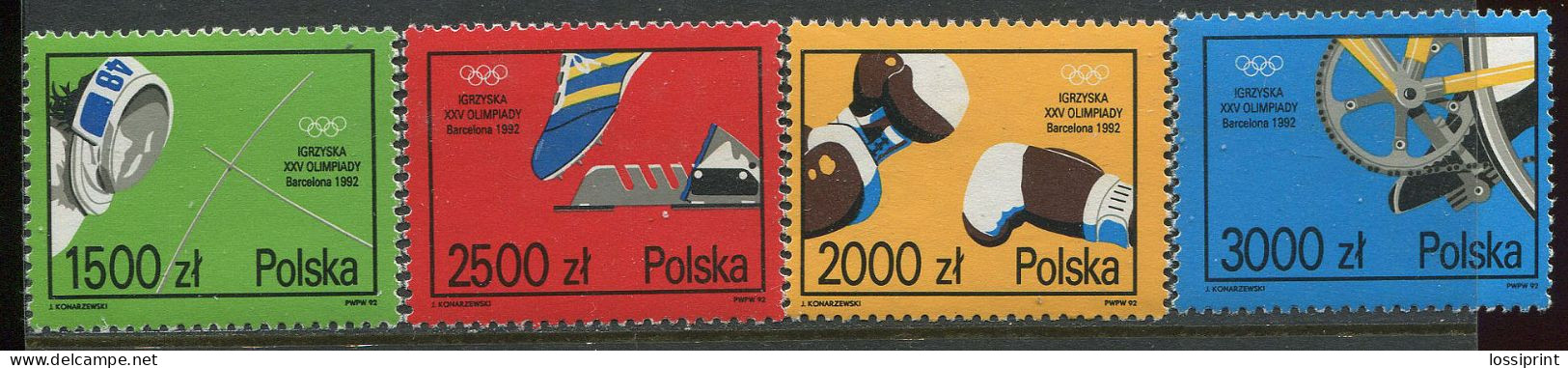 Poland:Unused Stamps Serie XXV Olympic Games In Barcelona 1992, MNH - Sommer 1992: Barcelone