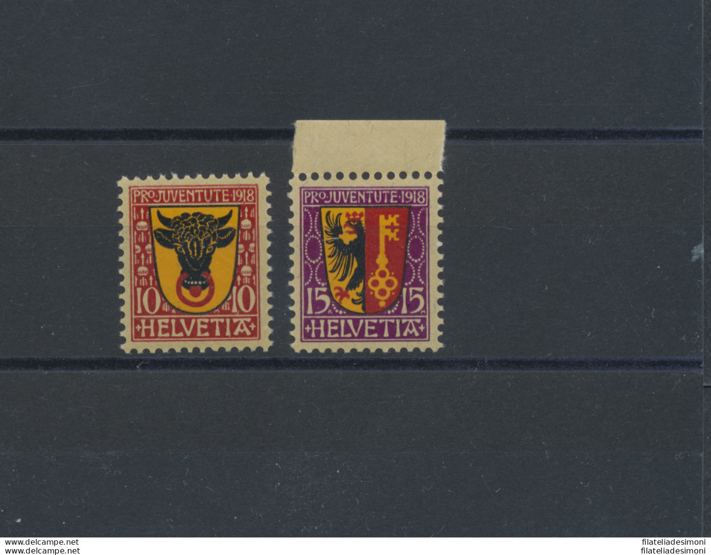 1918 SVIZZERA, Pro Juventute - Stemmi Cantonali, N° 168/69 -2 Valori , MNH** - Other & Unclassified