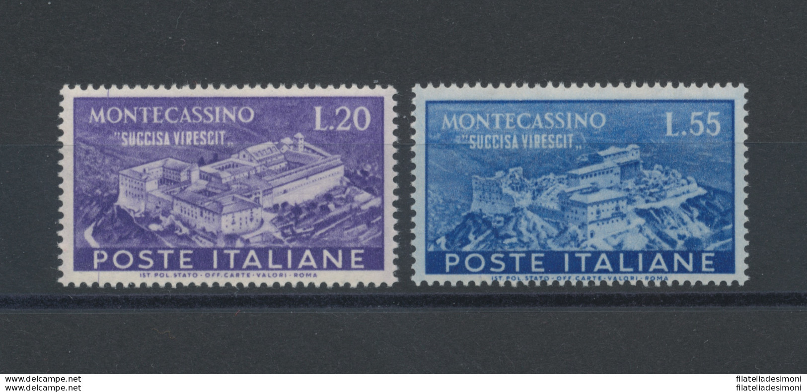 1951 Italia - Repubblica , Abbazia Di Montecassino , 2 Valori , N. 664/65 , MNH** - Other & Unclassified