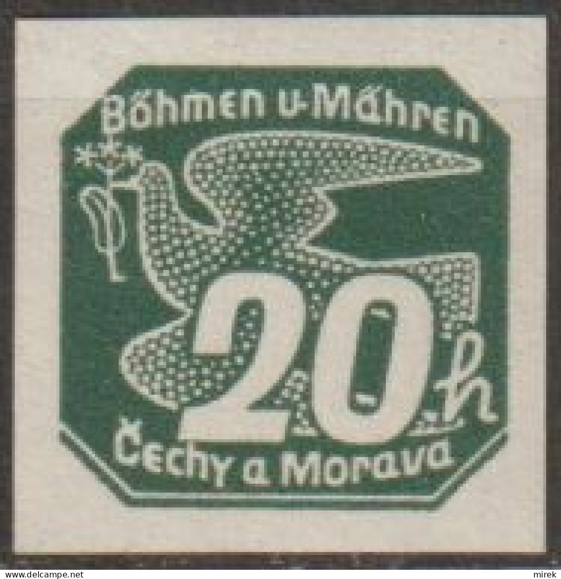 010/ Pof. NV 7, Gray Green - Unused Stamps