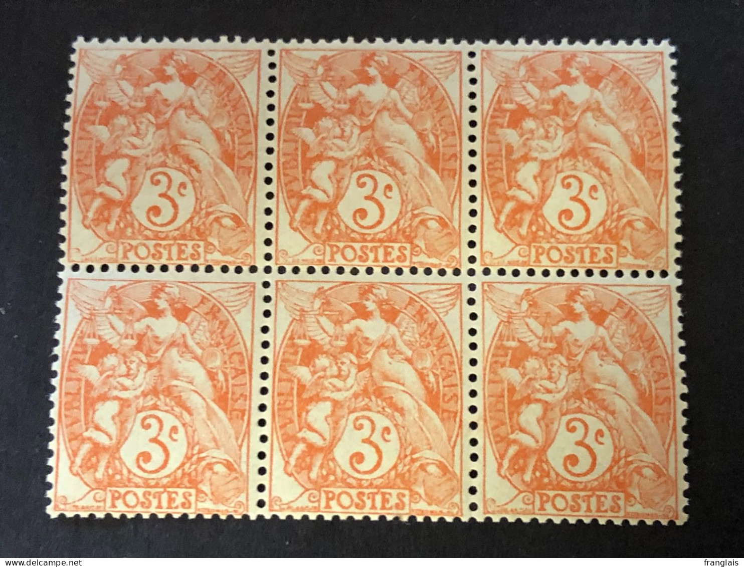 FRANCE Timbre 109 En Bloc De 6, Neuf Sans Charnières, Cote 6€ - Unused Stamps