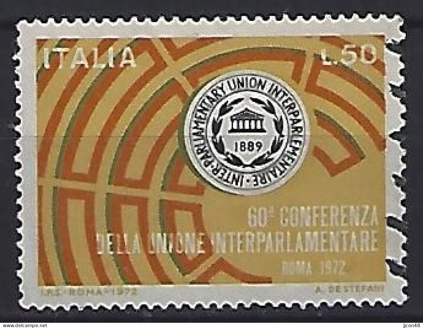 Italy 1972  Konferenz Der Interparlamentarischen Union  (o) Mi.1373 - 1971-80: Oblitérés
