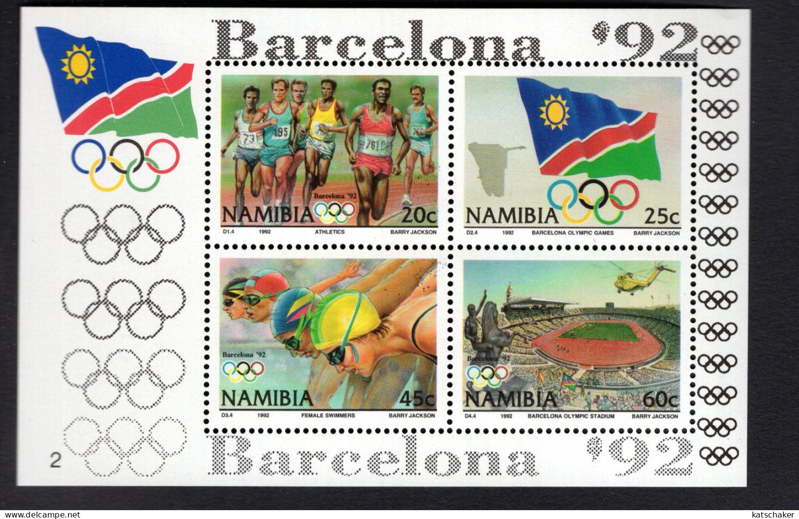 2025321254 1992 SCOTT 721A  (XX) POSTFRIS MINT NEVER HINGED - 1992 SUMMER OLYMPICS BARCELONA - Namibia (1990- ...)