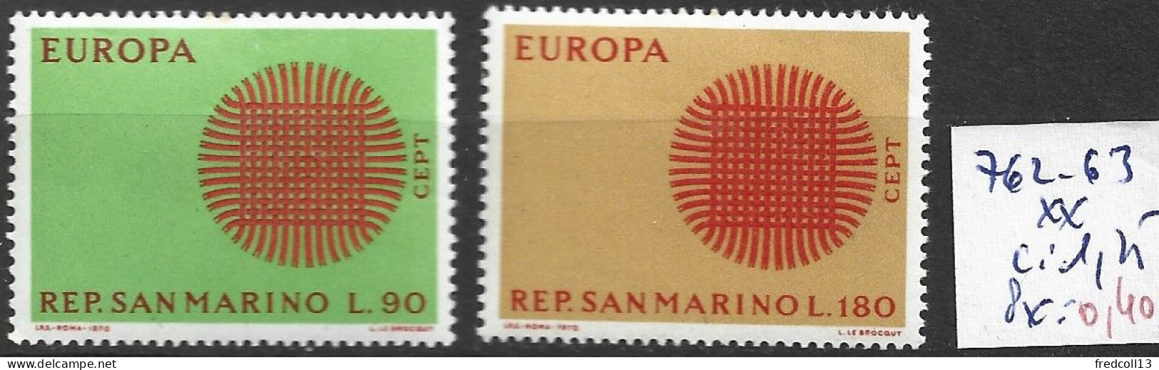SAINT-MARIN 762-63 ** Côte 1.25 € - Unused Stamps