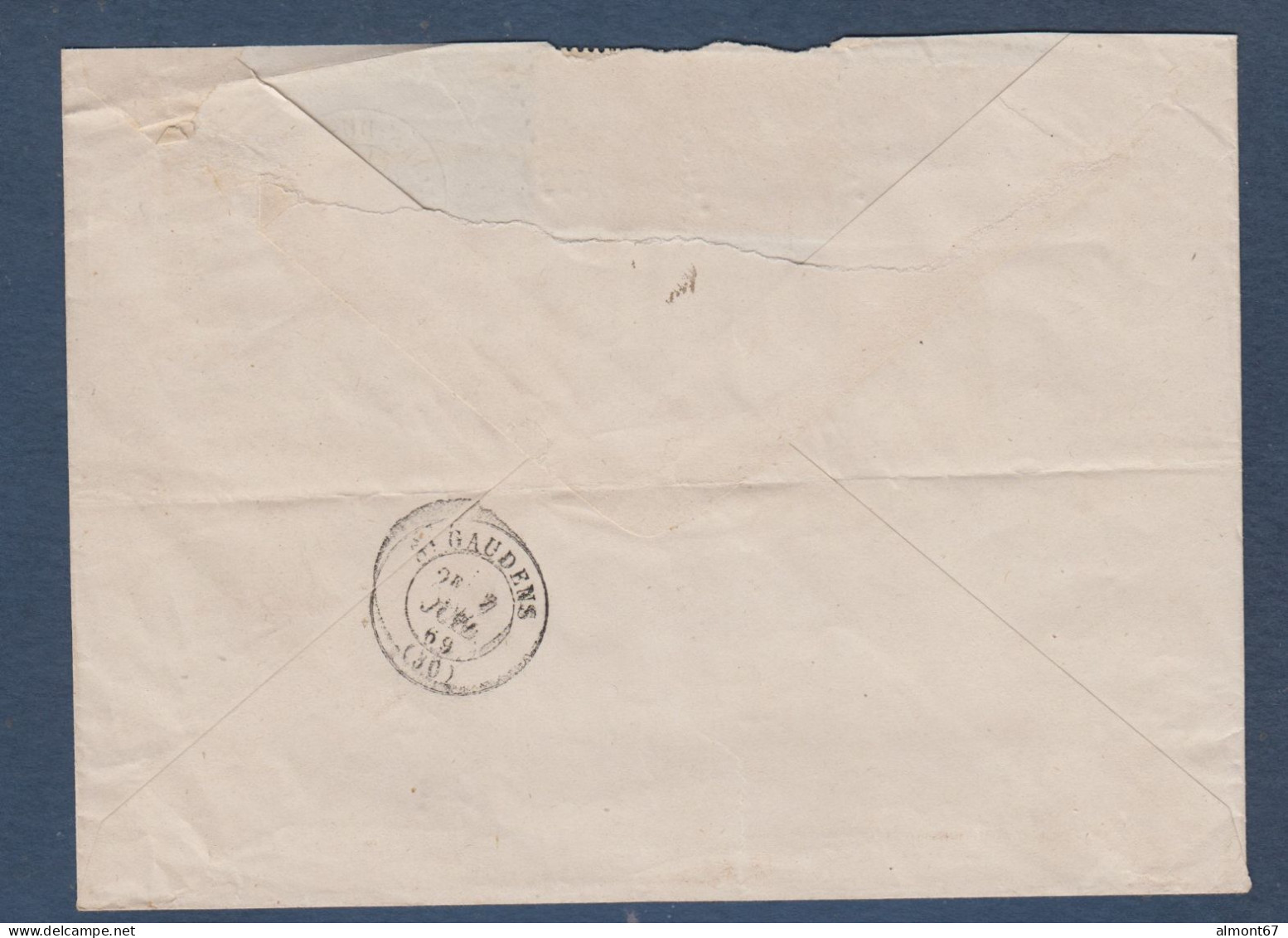 Napoléon  N° 29 X 4 Oblitérés GC 3271 Sur Enveloppe De Salies Du Salat - 1863-1870 Napoléon III. Laure