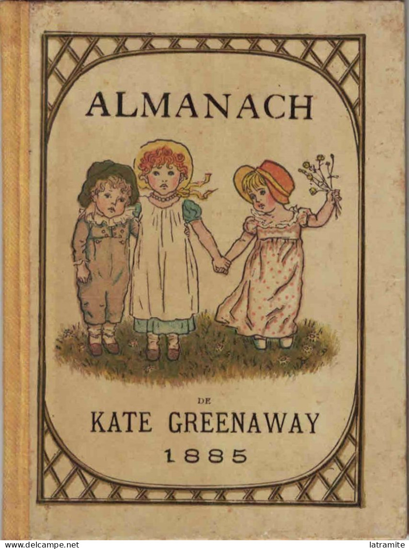 Calendarietto Francese KATE GREENAWAY - ANNO 1885 - Formato Grande : ...-1900