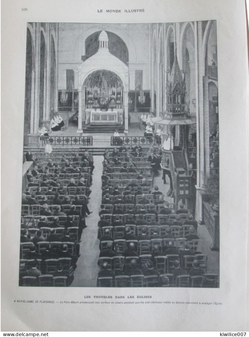 1903  ESCRIME Salle D Armes SALLE MERIGNAC   + Eglise  NOTRE DAME DE PLAISANCE  Anti Clericaux  Troubles Religion - Unclassified