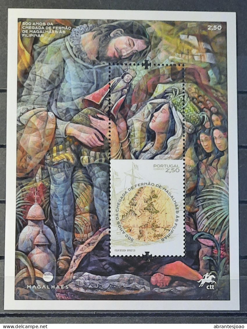 2021 - Portugal - MNH - 500 Years Since The Arrival Of Ferdinand Magellan To Philippines - 2 Stamps + Block Of 1 Stamp - Ongebruikt
