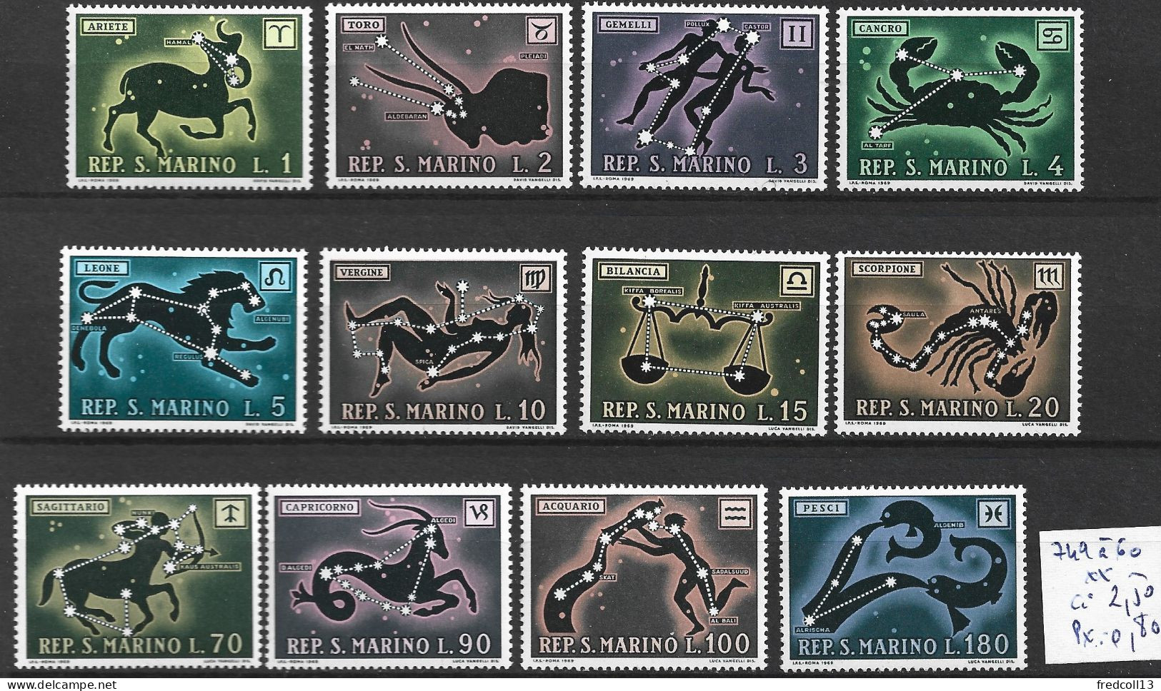 SAINT-MARIN 749 à 60 ** Côte 2.50 € - Unused Stamps