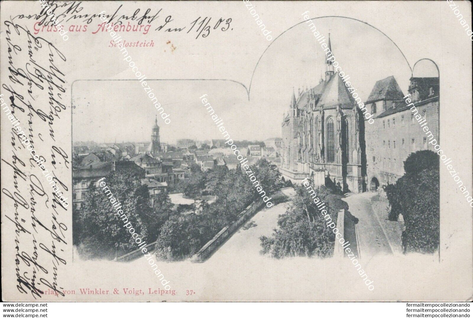 Au60 Cartolina Gruss Aus Altenburg 1903 - Andere & Zonder Classificatie