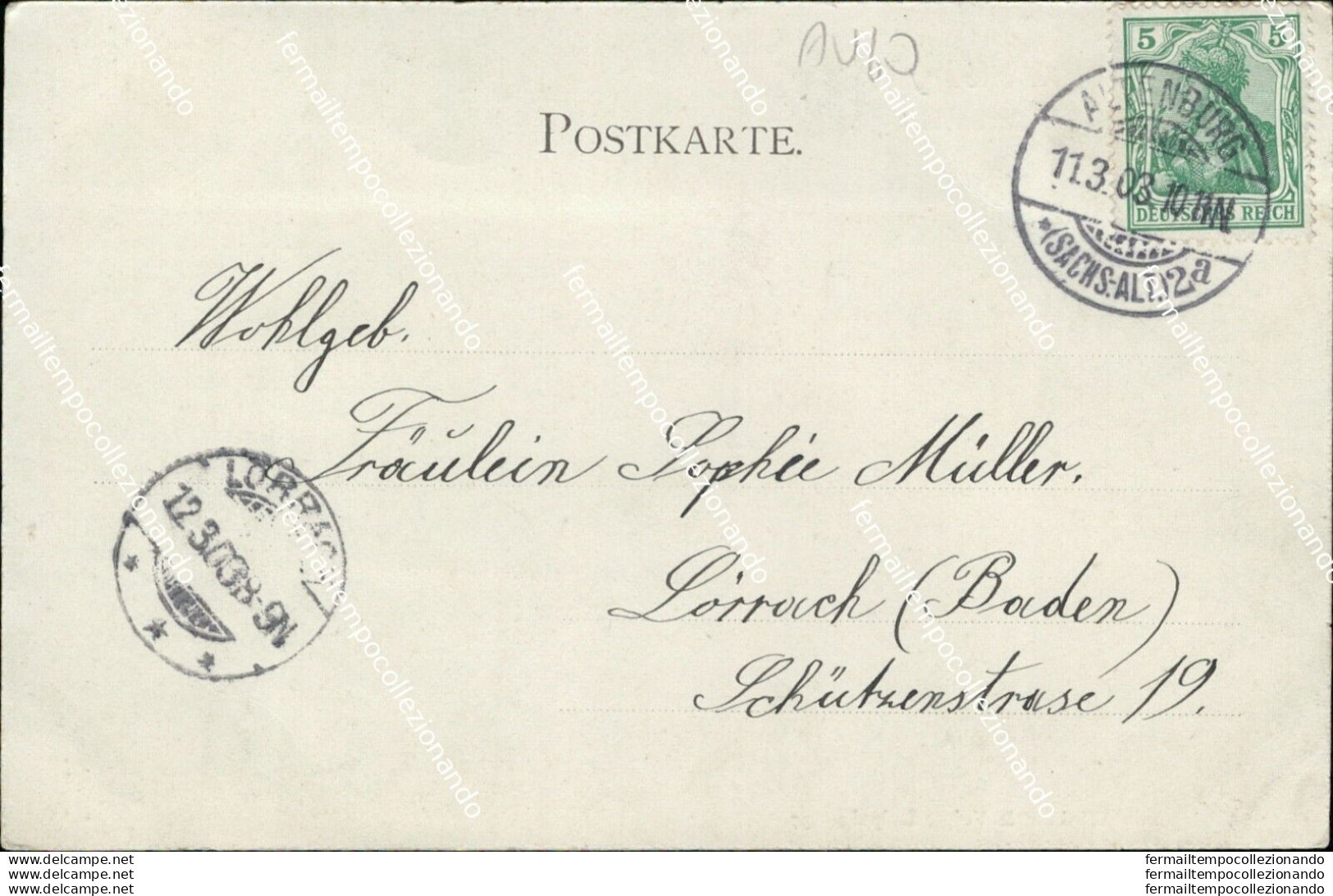 Au60 Cartolina Gruss Aus Altenburg 1903 - Autres & Non Classés