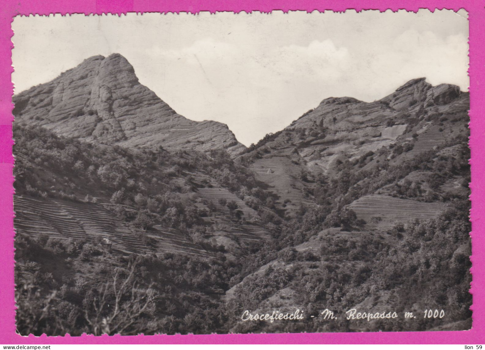 293915 / Italy - Crocefieschi - M. REOPASSO M. 1000 Mountain PC 1958 USED 15 L Coin Of Syracuse , Italia Italie Italien - 1946-60: Storia Postale