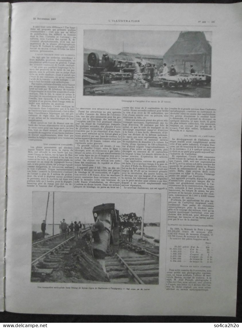 L'ILLUSTRATION N°3378 23/11/1907 Henri Farman, L'homme Volant; L'affaire Druce - Portland; L'affaire Ullmo - Other & Unclassified