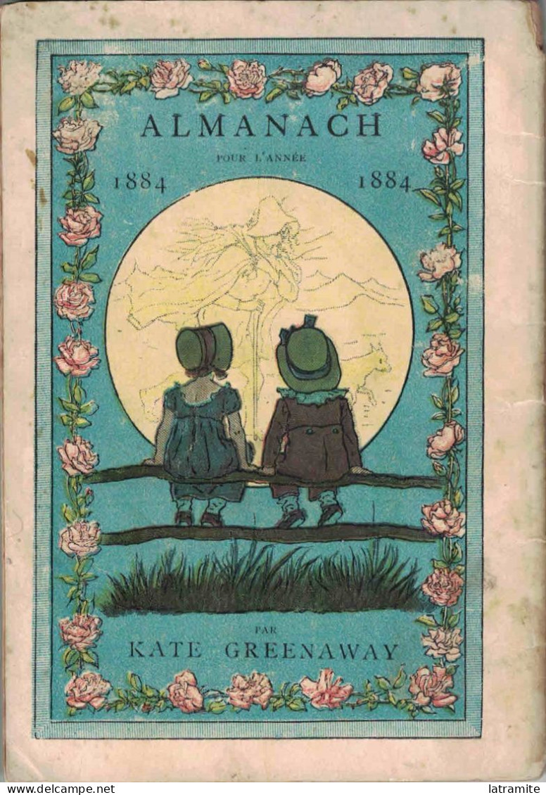 Calendarietto Francese KATE GREENAWAY - ANNO 1884 - Formato Piccolo : ...-1900