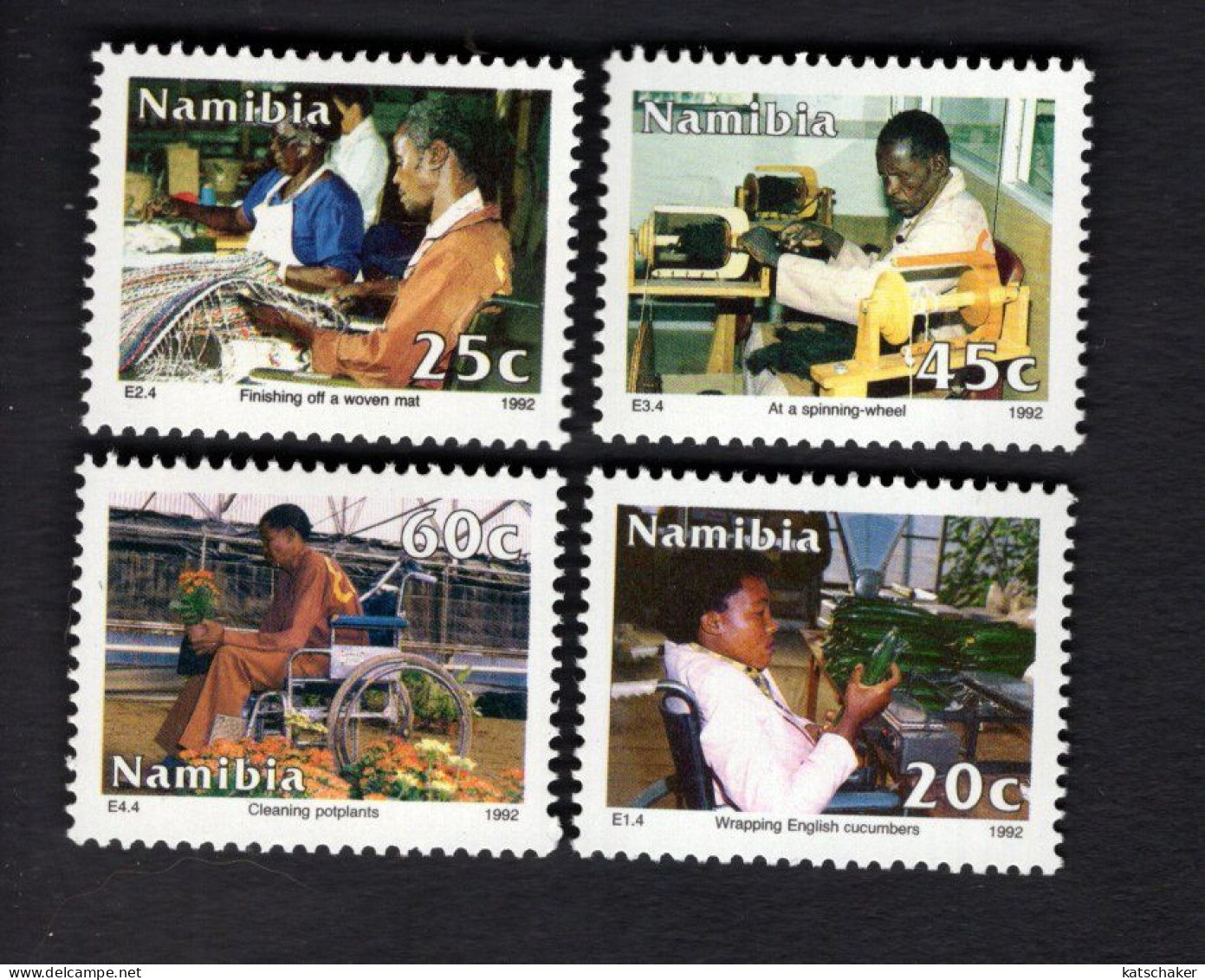 2025321977 1992 SCOTT 722 725  (XX) POSTFRIS MINT NEVER HINGED - DISABLED WORKERS - Namibia (1990- ...)